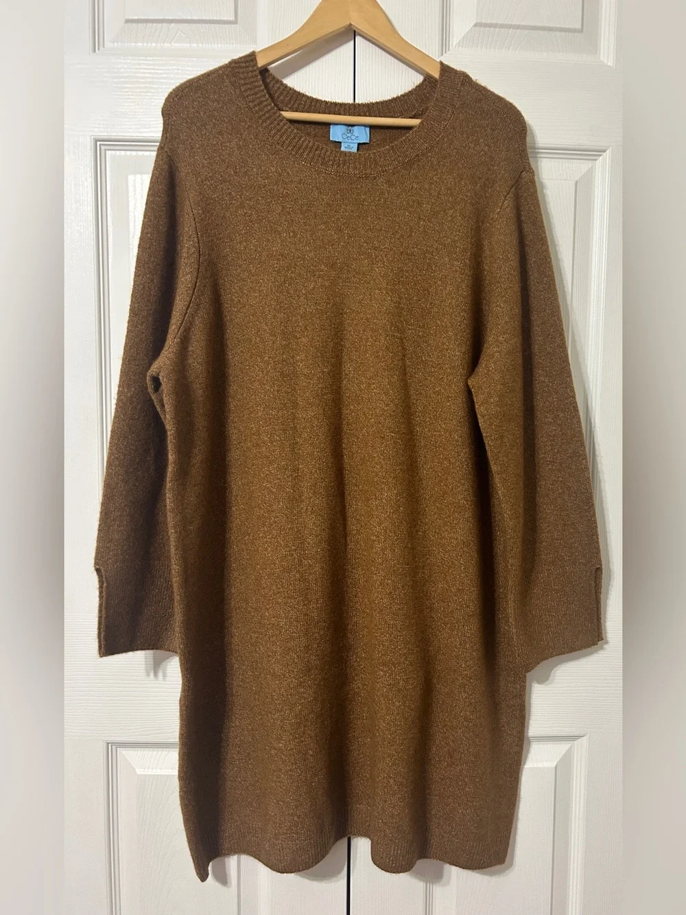 CeCe Women’s Sweater Dress Toasted Brown Pullover NWT Size XL - Picture 1 of 7